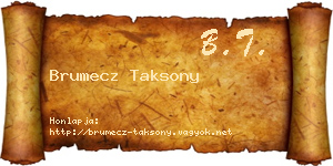 Brumecz Taksony névjegykártya